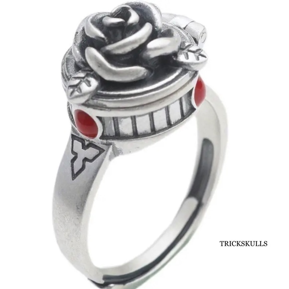 Rose Box Poison Pill Secret Compartment Open Adjustable Modern Retro Ring New! - Picture 11 of 11